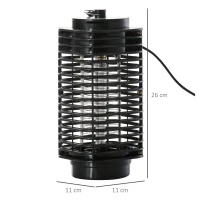 Outsunny Lampe anti-moustique, électrique anti-moustique extérieur intérieur, LED 3 W, tue-mouche électrique avec crochet d'attache, piège à moustique, lampe anti-mouche, noir(m-3)