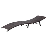 Bain de soleil pliable résine tressée matelas et tétière inclus(m-5)