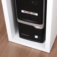 HOMCOM Schreibtisch in L-Form/I-Form Eckschreibtisch Computertisch Kombination-Tisch mit Bücherregal und Schublade Wabenplatte Edelstahl Weiß 120x80x164 cm(m-6)