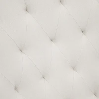 HOMCOM Schaukelstuhl im Skandi-Design Relaxsessel, Knopfheftung, 69 cm x 90 cm x 100 cm, Creme + Natur + Schwarz(m-8)