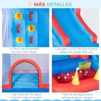 Outsunny Castillo Hinchable con Tobogán Cama de Salto y Piscina para Niños +3 Años con Inflador y Bolsa de Transporte para Interior Exterior 333x280x210 cm Multicolor(m-8)