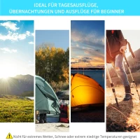 Outsunny Campingzelt Sekundenzelt Pop Up Zelt Strandzelt Automatisch 3-4 Personen (Blau+Gelb)(m-6)