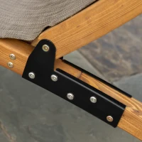 Outsunny Sonnenliege inklusive Kopfkissen, verstellbare Rückenlehne, wetterbeständig, Massivholz, Braun + Natur(m-9)