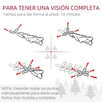 HOMCOM Árbol de Navidad Artificial Nevado 150 cm con 120 Luces LED 263 Ramas y Patas de Metal para Salón Verde y Blanco(m-8)