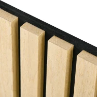 HOMCOM Akustikpaneel, Schallabsorption, DIY Lamellenwand, MDF & Polyester, einfache Installation, Eiche(m-9)