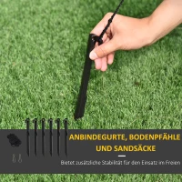 HOMCOM Aufblasbarer Weihnachtsmann mit Schlitten, 6 LED-Lichter, wasserdicht, 240 x 57 x 112 cm(m-7)