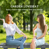 Outsunny 2-Seater Garden Wooden Bench, Grey(m-4)