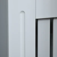 HOMCOM Mobile Copricalorifero in MDF e Legno Truciolare, Design a Doghe con Mensola Superiore, 78x19x83cm, Grigio(m-7)