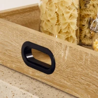 HOMCOM Carrello da Cucina a 3 Ripiani con Vassoio Rimovibile e Ruote Girevoli, 72x40x94cm, Legno e Nero(m-9)