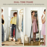 HOMCOM 157 x 37cm Elegant Full-Length Mirror - Black/Gold-Tone(m-6)