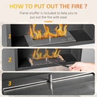 HOMCOM Wall Mounted Ethanol Fireplace, Stainless Steel Bioethanol Heater Stove Fire with 1.2L Tank, 3 Hour Burning Time, 78 x 54 cm, Silver(m-5)