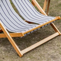 Outsunny Sonnenliege Doppelliege aus Holz Gartenliege Zweisitzer 3-stufig verstellbare Rückenlehne klappbar Loungemöbel Strand Pool bunt 108 x 105 x 85 cm(m-9)