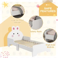 ZONEKIZ Rabbit-Designed Toddler Bed, Kids Bedroom Furniture - White(m-5)