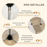PawHut Valla para Mascotas DIY con 20 Paneles y Tapete Parque para Animales Pequeños para Cobayas Conejos 175x70x45 cm Blanco(m-7)