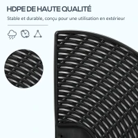 Outsunny Lot de 4 dalles de lestage pour parasol déporté dim. tot. 100L x 100l x 8H cm HDPE aspect rotin noir(m-6)