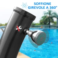 Outsunny Doccia Solare Riscaldata 60° per Esterno con Serbatoio da 20 Litri e Miscelatore, Nero(m-6)