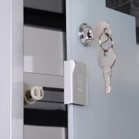 HOMCOM Medizinschrank Arzneischrank aus Edelstahl, Abschließbar Medikamentenschrank mit 3 Fächern, Glastür Apothekerschrank zur Medikamenten-Aufbewahrung, 30 x 18 x 50 cm(m-8)