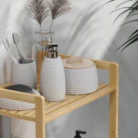 HOMCOM Four-Tier Bamboo Adjustable Shelf Storage Unit(m-8)