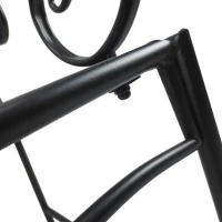 Outsunny Panchina da Giardino Biposto Stile Classico in Ferro 113 x 56.5 x 90.5cm, Nero(m-9)