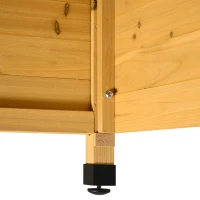 Outsunny Casetta per Robot Tagliaerba in Legno con Piedini Rialzati Tetto Inclinato Impermeabile e anti-UV, Giallo, 75x76x70cm(m-9)