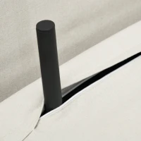 HOMCOM Sillón Cama Individual 3 en 1 Sofá Cama Plegable con Respaldo Ajustable y Cojín para Sala Dormitorio 90x78x79 cm Crema(m-9)