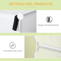 HOMCOM Mobile Scarpiera Modulare Salvaspazio, Pannelli a Cubo e Triangolo in PP e Acciaio, 145x47x196 cm, Bianco(m-8)