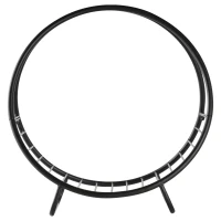 Outsunny Portalegna in Metallo per Interni ed Esterni per Camino, Porta Legna da Interno con Forma a Cesto, 45x29.5x47cm, Nero(m-4)