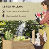 Outsunny Orto Rialzato con 2 Fori di Drenaggio e Sacca in Tessuto non Tessuto, in Legno di Abete, 115x55x80 cm(m-4)
