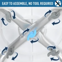 HOMCOM 360° Swivel Shower Chair, Height Adjustable Aluminium Shower Stool with Non-Slip Feet for Disabled, Elderly, Light Blue(m-7)