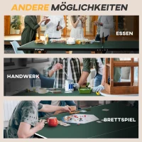 SPORTNOW Tischtennisplatte Tischtennis-Set, klappbar, 8 Rollen, inkl. Schläger u. Bälle, 274 cm x 152.5 cm x 76 cm, Grün(m-7)