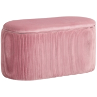 HOMCOM Pouf Panca Contenitore Moderna in Velluto Rosa per Camera da Letto, Soggiorno e Ingresso, 81x40x41cm