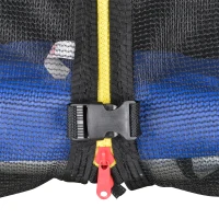 HOMCOM Trampolino Elastico da Esterno, Tappeto Elastico per Bambini e Adulti da Giardino con Rete di Sicurezza e Bordo Imbottito, Giochi da Giardino e Casa, Ø366x269cm, Blu e Nero(m-8)