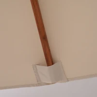 Outsunny 3 x 3 metre Patio Parasol Garden Umbrellas Sunshade Outdoor Wooden Parasol Canopy Double Tier, Beige, BASE NOT INCLUDED(m-9)