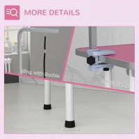 PawHut 32" Foldable Dog Grooming Table Pet Drying Beauty Table Adjustable Fixed Arm Rubber Top, Pink(m-8)