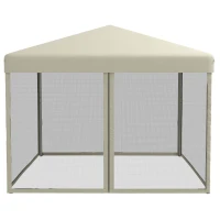Outsunny 3 x 3(m) Pop Up Gazebo with 4 Mesh Sides and Carry Bag, Height Adjustable Party Canopy Tent, Portable Garden Outdoor(m-11)