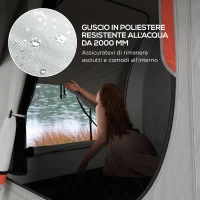 Outsunny Tenda per Auto Impermeabile a 3 Porte in Poliestere, PE e Fibra di Vetro, 239x210x210 cm, Grigio e Arancione(m-6)