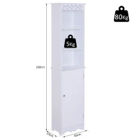 HOMCOM Armario de Baño Gabinete Consola Mueble Aparador Organizador de Almacenaje Multiusos de Cocina Comedor Salón Estantes Ajustables con Puertas 40x23x60cm(m-3)