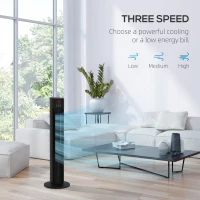 HOMCOM Electric Tower Fan, with 3.5L Water Tank and Ice Pack - Black(m-5)