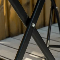 Outsunny 3 Pieces Garden Bistro Set, Folding Patio Table with Glass Table Top and 2 Chairs, Outdoor Furniture Set for Garden and Porch, Black(m-7)