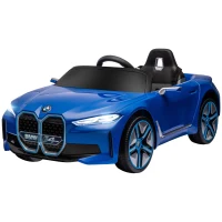 HOMCOM BMW i4 Licensed 12V Kids Electric Ride-On Car, Blue(m-11)