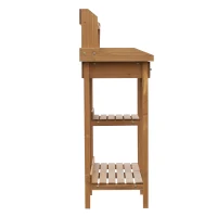 Outsunny Pflanztisch Gärtnertisch Blumentisch mit Wanne Garten Tannenholz Natur 117 x 45 x 121 cm(m-7)