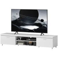 HOMCOM Modern TV unit Cabinet Entertainment Centre for TVs up to 90" w/ Cabinet Shelf for Living room Bedroom White(m-11)
