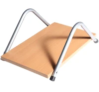 HOMCOM Bureau d'angle bureau informatique design contemporain métal MDF imitation veinage bois(m-6)