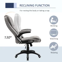 Vinsetto Ergonomic Office Chair Comfortable Desk Chair with Armrests Adjustable Height Reclining and Tilt Function Grey(m-6)
