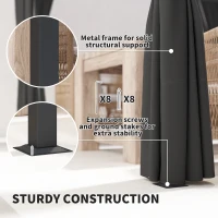 Outsunny 3 x 3(m) Retractable Pergola, Garden Gazebo Shelter with Curtains, for Grill, Patio, Deck, Charcoal Grey(m-6)