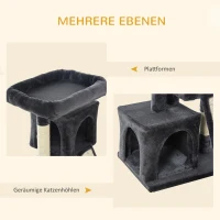 PawHut Kratzbaum 83 cm Kleiner Katzenkratzbaum mit Sisalsäulen, Katzenkratzbaum, Katzen Kletterbaum, Katzenbaum, Katzenmöbel Spielbaum für kleine Katzen, Dunkelgrau(m-6)