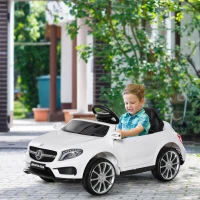HOMCOM Voiture électrique Mercedes Benz GLA pour enfant de 3 ans avec télécommande, MP3 USB, lumières et sons, ouverture de portes, charge maxi 30 kg, dimensions 100 x 58 x 46 cm blanc(m-2)