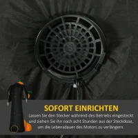 HOMCOM Halloween-Deko, 2,40m großer Kürbisgeist, selbstaufblasend, LED-Beleuchtung, für Außenbereiche(m-6)