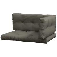 Outsunny Set 3 Cuscini da Giardino per Divani e Pallet in Poliestere con Imbottitura Spessa, Grigio Carbone(m-10)
