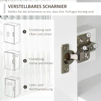 HOMCOM Küchenschrank mit Schublade, Hochschrank mit Glastüren und verstellbaren Ablagen, Küchenbuffet, Kommode, MDF, Spanplatte, 79 x 40 x 180 cm(m-8)